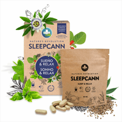 SLEEPCANN Sueño y Relax – Complemento Alimenticio de Cáñamo con Colágeno y Omega 3-6