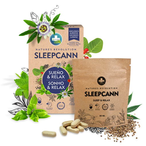 SLEEPCANN Sueño y Relax – Complemento Alimenticio de Cáñamo con Colágeno y Omega 3-6